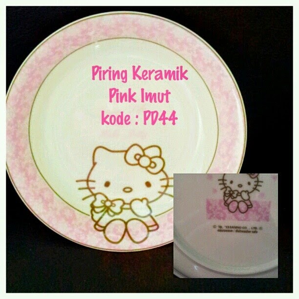  Piring  Keramik  Besar Hello Kitty Murah Grosir Ecer Pink Imut
