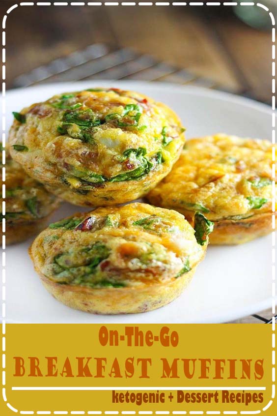 On-the-go breakfast muffins are a quick and easy way to get your eggs to go. Loaded with bacon bits, cheddar cheese and spinach!