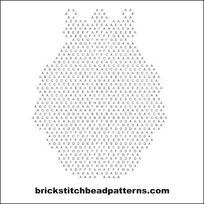 Free brick stitch seed bead earring pattern letter chart.