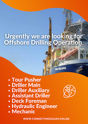  Urgently we are looking for Offshore Drilling Operation in East Asia.