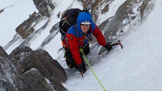 Guided winter climbing with Adam on a Cairngorm winter mountaineering course