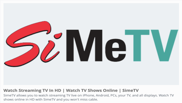 SiMeTV Live TV Channels