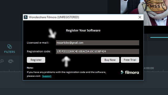 Enter your e-mail and this registration code.
