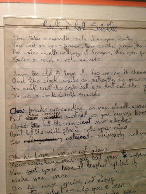 Manuscrito de Rock n Roll Suicide, David Bowie