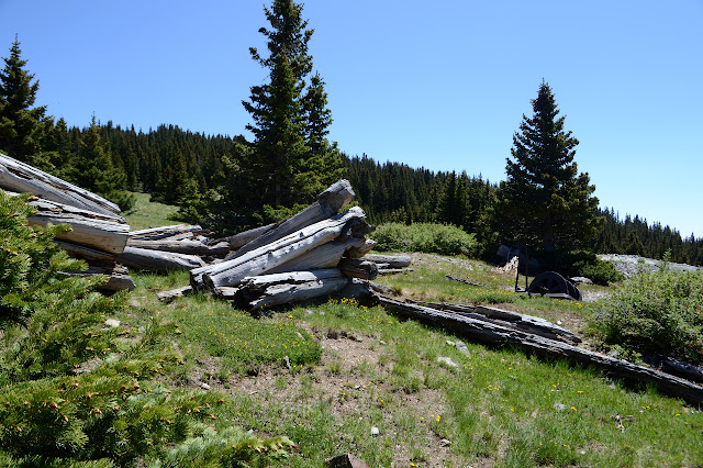 cabin, metal, and tailings