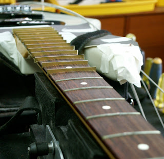 partial de-fret on Fender bass