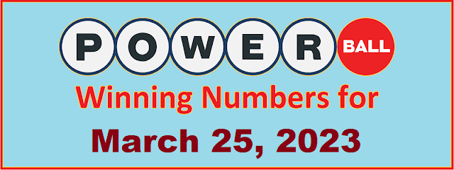 PowerBall Winning Numbers for Saturday, March 25, 2023