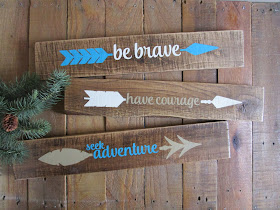 plank wood arrow signs