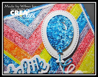 Felicitatie, Congratulations, Visgraattechniek, Herringbone technique, Pigment Colors, Ballonnen, Balloons, Crealies, Mixed Media, ALL4YOU, All4You,