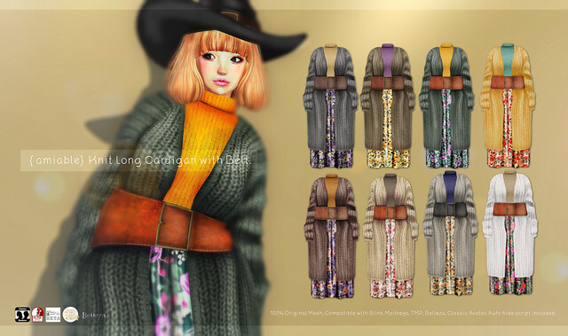 {amiable}Knit Long Cardigan with Belt@Collabor88 December.