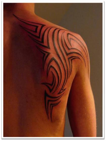 Latest Shoulder and Chest Tattoos Ideas for Men 2011 Man Embedding a Tribal 