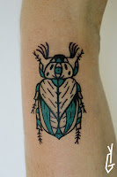 Tattoo Yonni-Gagarine : Beetle Insect Bug Third Eye Black Blue