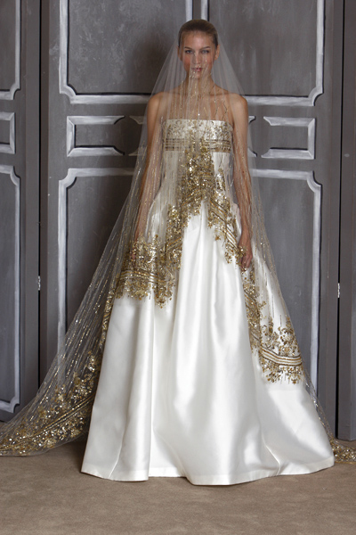 Carolina Herrera Wedding Gowns on Carolina Herrera Goes Golden With This Gorgeous Veil Encrusted With