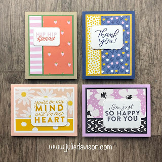 4 Stampin' Up! Delightfully Eclectic Card Ideas with Easy Card Layout | www.juliedavison.com #stampinup