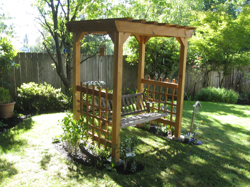 A Red Envelope: Bench swing arbor