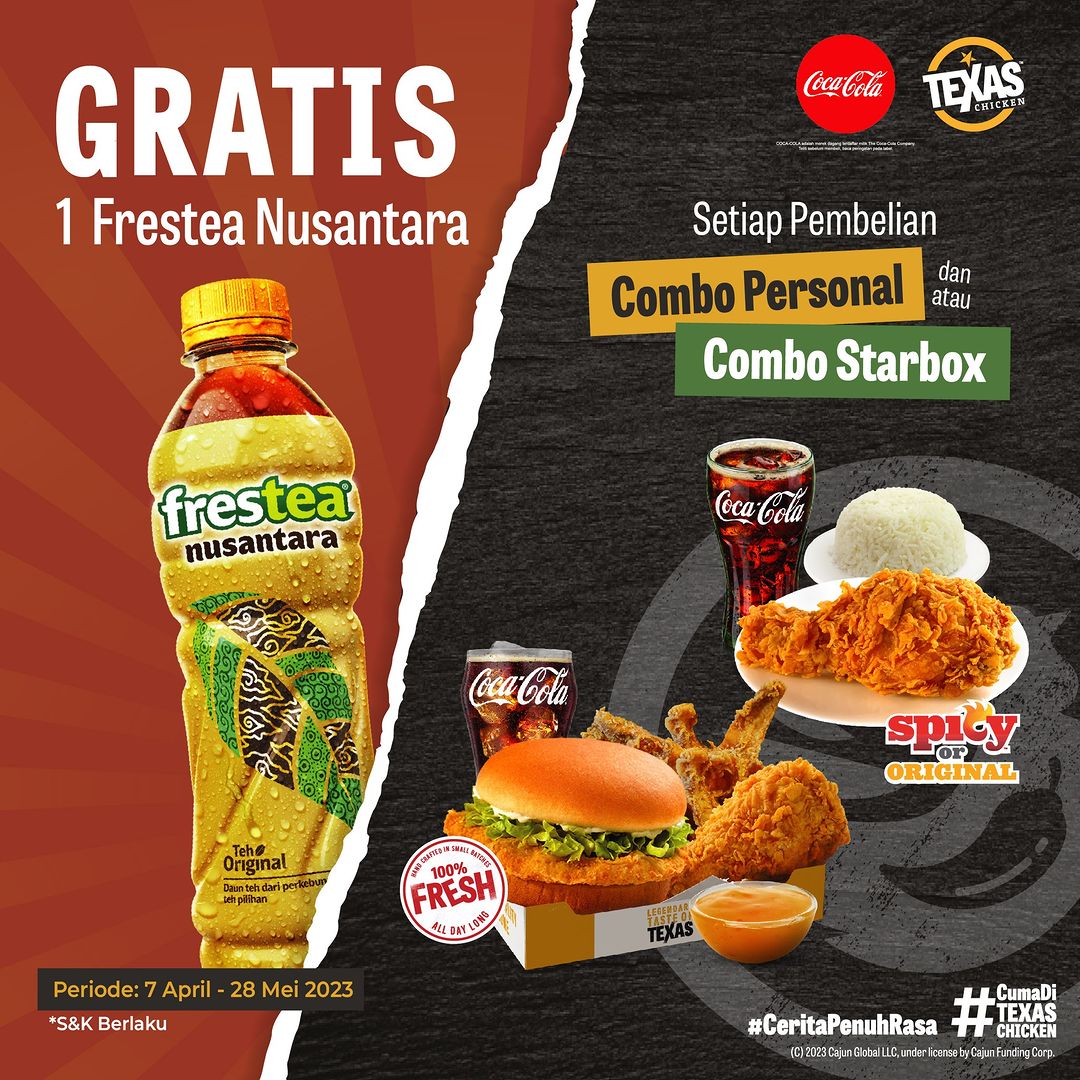 TEXAS Chicken Promo GRATIS 1 Frestea Nusantara