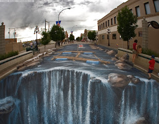 cool 3D Street Illusions water fall photography