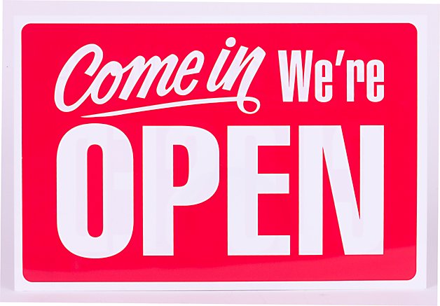 office sign in Store Open Early Clip Art | 628 x 437