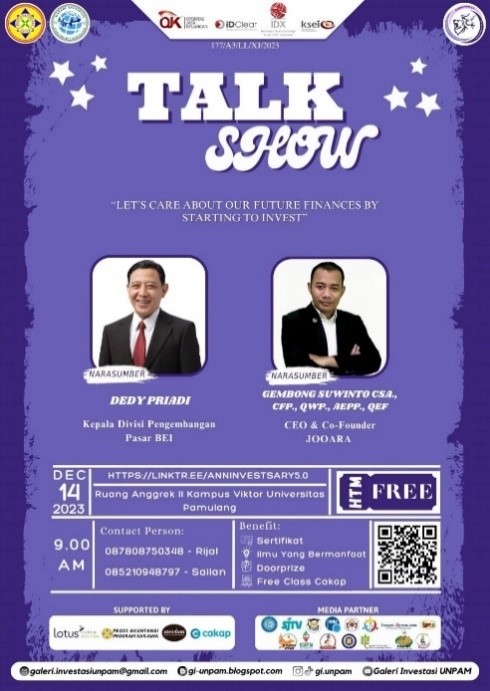 TALKSHOW ANNINVESTSARY 5.0 “Bright Financial Future with Investment: Challenges and Opportunities for Young People”