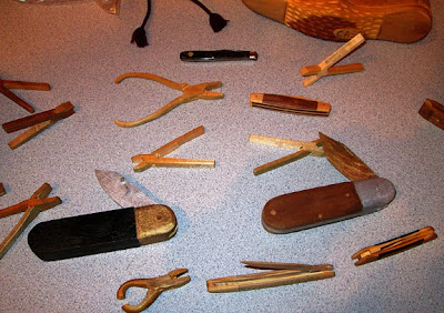 Wooden knives and Moony pliers