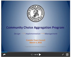 cover page of presentation to Town Council on Aggregation Program