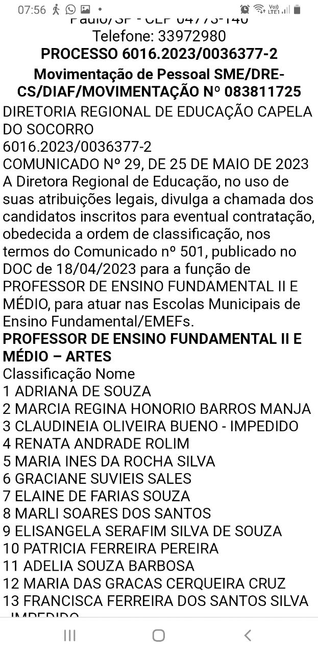 DRE Campo Limpo - 🆙️ CONTRATAÇÃO DE PROFESSORES ->