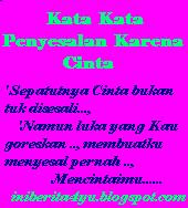 Kata Kata Penyesalan Karena Cinta