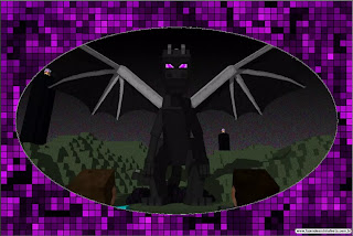 Ender Dragon Minecraft: Invitaciones para Imprimir Gratis. 