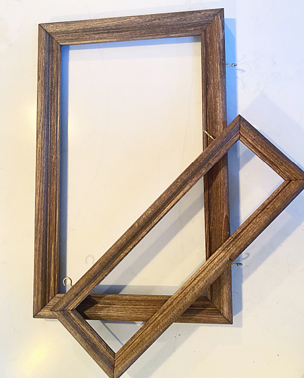 two wooden frames
