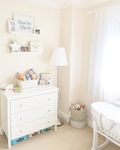 Gender neutral nursery inspiration, featuring neutral interiors styled with Disney themed characters and accessories