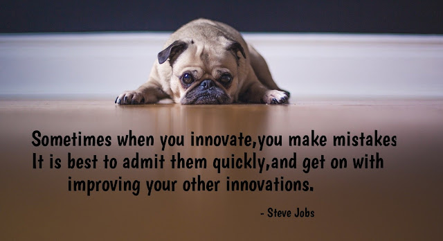 Self improvement quote for innovate new things from Steve Jobs