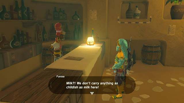 The Noble Canteen childish milk Furosa The Legend of Zelda Breath of the Wild Gerudo Town