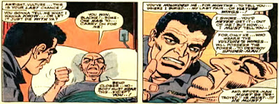 Amazing Spider-Man #48, john romita, blackie drago is talking to the original vulture who lies on his death bed in prison