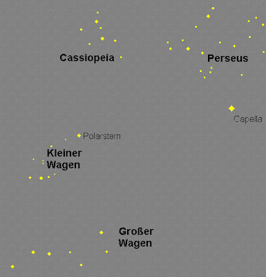 Perseiden, Hannover, Großer Wagen, kleiner Wagen, Ursa maior, Ursa Major, Ursa minor, Cassiopeia, Kassiopeia, Perseus, Capella, Polarstern, Polaris