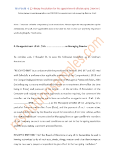 draft resolution for reappointment of managing director