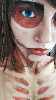 donuth, channel, annie leonhardt, SNK, attack on titan, maquillaje, body painting, titan hembre, annie, skull, 