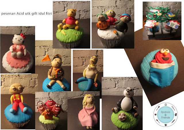 Spatula and friends: Idul Fitri - cartoon 3D cupcake