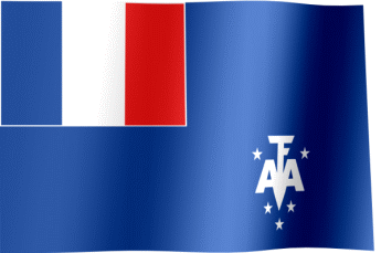 The waving flag of the French Southern and Antarctic Lands (Animated GIF)