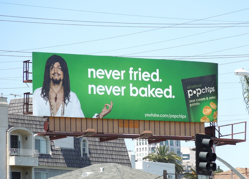 Ashton Kutcher Hippie Popchips billboard