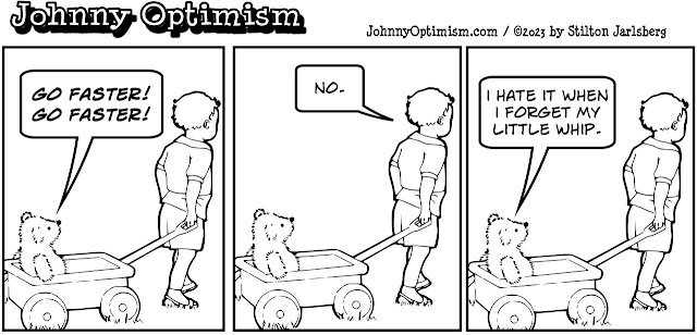 johnny optimism, medical, humor, sick, jokes, boy, wheelchair, doctors, hospital, stilton jarlsberg, teddy bear, wagon, whip