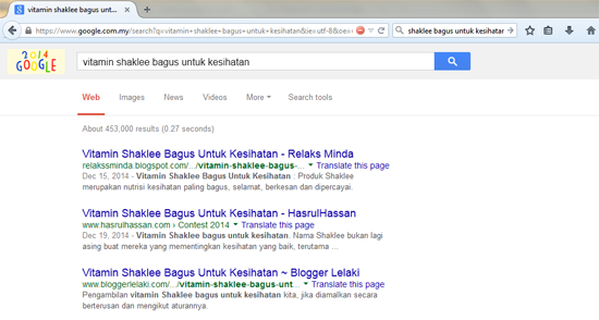 Keputusan Kontest Vitamin Shaklee Bagus Untuk Kesihatan