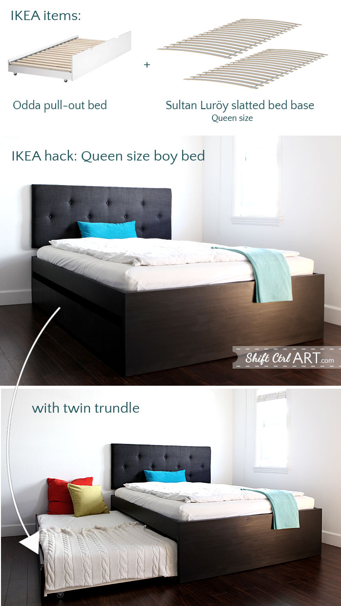 Queen size bed with twin trundle