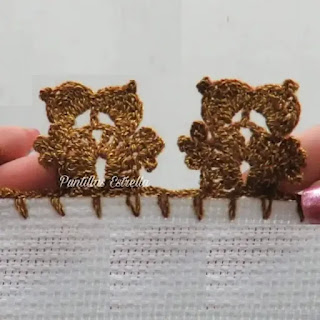 Puntilla Búhos Tejido a Crochet