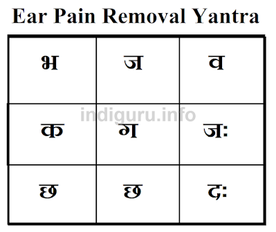 Yantra to remove ear diseases