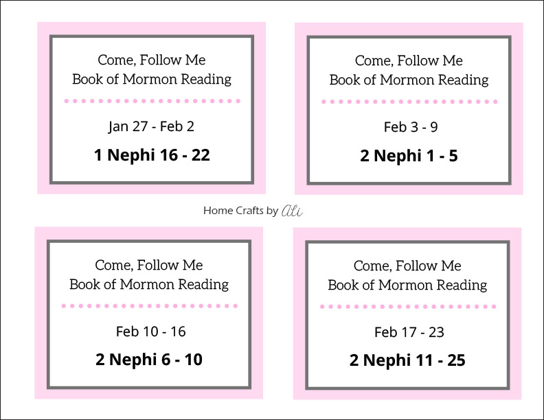 Come Follow Me February Printable Reading Reminders