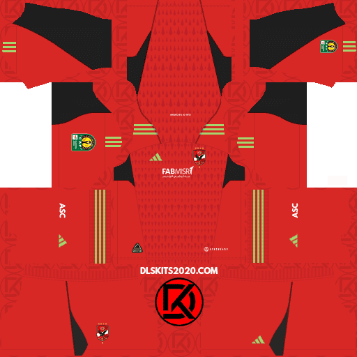 AL Ahly SC DLS Kits 2023-2024 Adidas In CAF Champions League - Dream League Soccer (Goalkeeper Third)