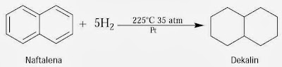 hidrogenasi semua cincin aromatik dalam naftalena