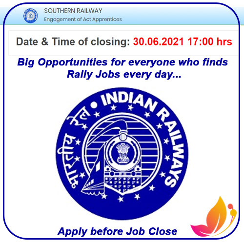 Southern Railway (RRB Chennai) invites online applications for Railway JOB. | 3300+ Vacancy...