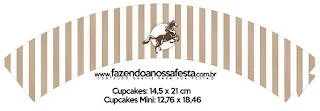 Caballo: Wrappers y Toppers para upcakes para Imprimir Gratis.