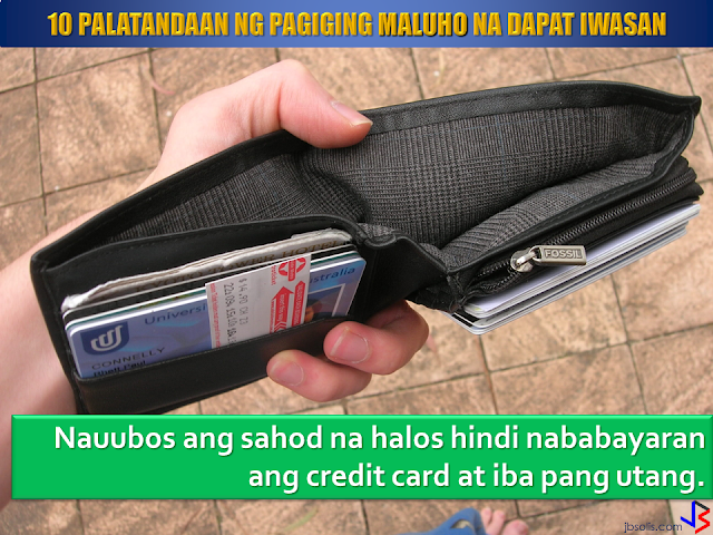 Why living luxuriously can be bad for your future? For the typical Filipino worker, finding a job is difficult unless you have the education and training to fit the job, otherwise, you will end up waiting for months or even years to actually find a job. Filipinos often fall to the one-day-millionaire syndrome, meaning, when they got a chunk of money either from their salary or other sources, they tend to spend it for leisure, partying, shopping and other things for their enjoyment without thinking that they need to save for their future. Luxurious spending  can harm both your wallet and your future.  We gathered 10 reasons on how to determine if you are living luxuriously for you to be aware of it and avoid it for your own good.   1. You spend all your salary without being able to settle your credit card bills and paying your debts.  2. You are fond of buying branded stuffs like clothes, shoes etc. just to be "in" or look "cool".  3.You are struggling with your daily expenses and yet still indulge yourself to partying for more than once in a week.  4.Buying gadgets and  things that you don't really need especially things that the value easily deteriorate.  5.You are always choose cozy and expensive restaurants so that you can post a new "foodporn" photos on social media that people may actually think that you are rich, without having any savings.  6.You travel a lot to the extent that you spend all of your money even your emergency funds just to make that tour. You value travelling more than saving.  7. Your every celebration needs to look like a feast everytime even if it means you'll be plunging into neck-deep debt.  8.False generosity. You always show-off, throwing a party, sponsoring a drink or dinner with friends and spending all your savings while doing it.  9. Saving for the future is not on your vocabulary. You do not bother yourself in finding ways to save money.  10. You are financially illiterate. All you know is that money is made for spending. So little that you know that the money you started to save now could save you in the future.  It is never too late to start. You can begin with saving small amounts in your piggy bank and eventually moving it into a bank account. You can later put it in an investment or a mutual fund. Get yourself a health insurance or pay you social security contributions. When you retire, you can actually use the money you saved for putting up a business to sustain you when nobody else will. You are not growing any younger. Act now and avoid  regretting all the time and money you have wasted along the way.